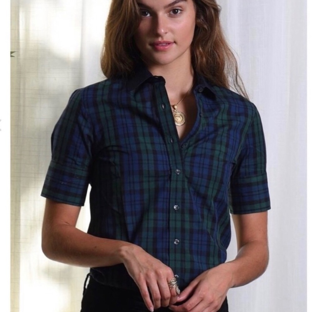 The shirt by Rochelle Behrens black watch plaid